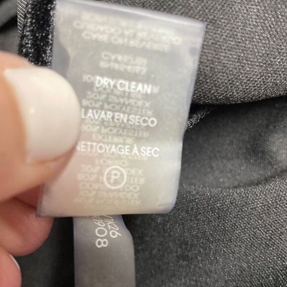 Calvin Klein Black Velour Sheer Zippered Long Sleeve Off Shoulder Jumpsuit Size - Picture 8 of 8